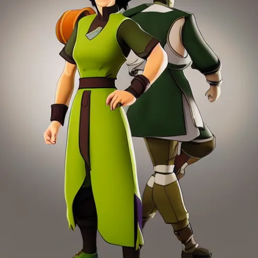 Image similar to toph beifong in fortnite, character render, full body shot, highly detailed, in game render