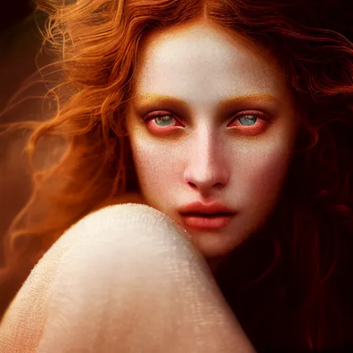 Image similar to photographic portrait of a stunningly beautiful siren renaissance female, in soft dreamy light at sunset, contemporary fashion shoot, by edward robert hughes, annie leibovitz and steve mccurry, david lazar, jimmy nelsson, extremely detailed, breathtaking, hyperrealistic, perfect face, octane render