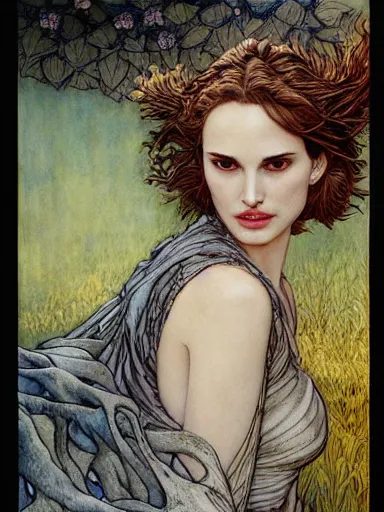 Image similar to a beautiful painting of natalie portman by rebecca guay and arthur rackham and by james jean award winning painting, hyperdetailed, detailed