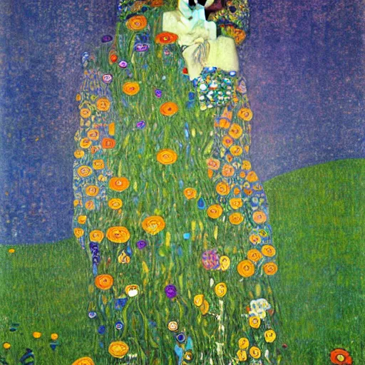 Prompt: morning glory flower, by gustav klimt