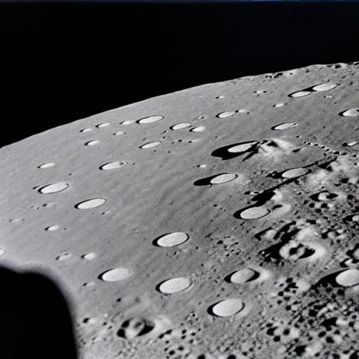 Prompt: bitcoin to the moon. a crater in background. ap photograph 1 9 8 5