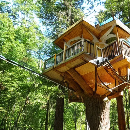 Image similar to treehouse with pool in forest