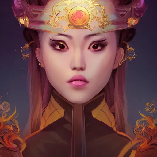 Image similar to a portrait of empress of china, art by lois van baarle and loish and ross tran and rossdraws and sam yang and samdoesarts and artgerm and saruei and disney and wlop, digital art, highly detailed, intricate, sharp focus, trending on artstation hq, deviantart, unreal engine 5, 4 k uhd image