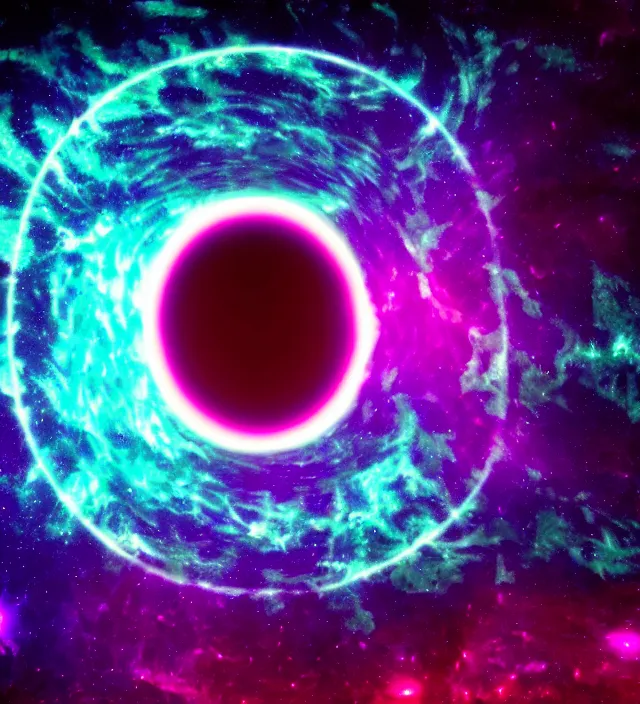 Image similar to a wormhole wireframe in the middle of a nebula, dark synthwave, aesthetic mood, vintage, sci - fi, 4 k