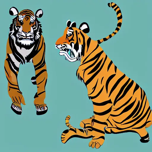 Image similar to tiger design by quentin blake