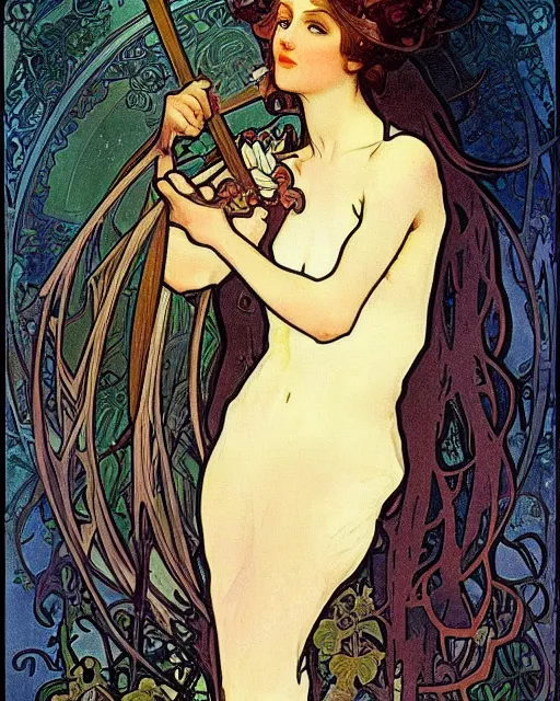 Prompt: an elf princess by Alphonse Mucha