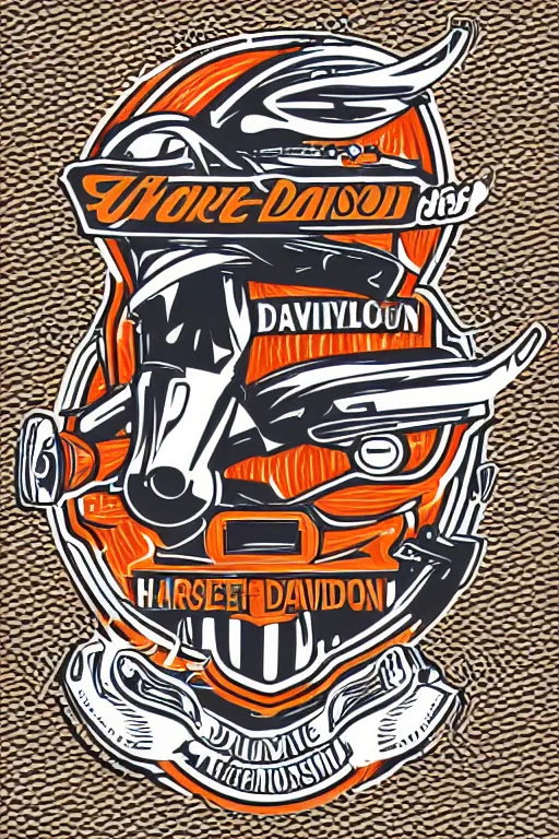 Image similar to Harley Davidson motorbike , sticker, colorful, illustration, highly detailed, simple, smooth and clean vector curves, no jagged lines, vector art, smooth