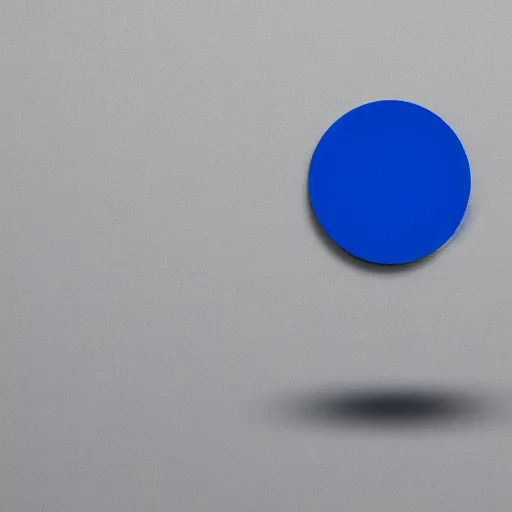 Prompt: 2D digital art of a blue circle with a gray rectangle sticking out of it on the left side on a white background resembling a tank