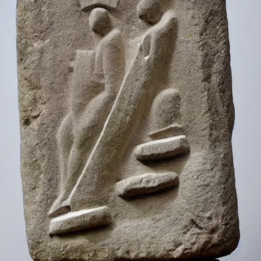 Image similar to ancient stone carving of a mobile phone