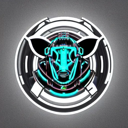 Image similar to stylized cyberpunk minotaur logo