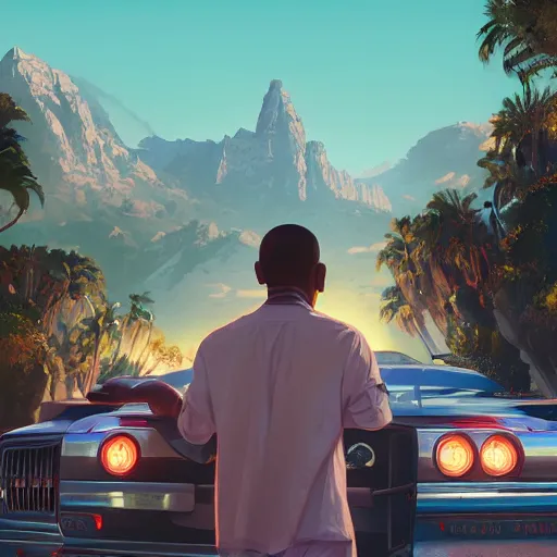 Image similar to highly detailed portrait, obama, in gta v, stephen bliss, unreal engine, fantasy art by greg rutkowski, loish, rhads, ferdinand knab, makoto shinkai and lois van baarle, ilya kuvshinov, rossdraws, tom bagshaw, global illumination, radiant light, detailed and intricate environment