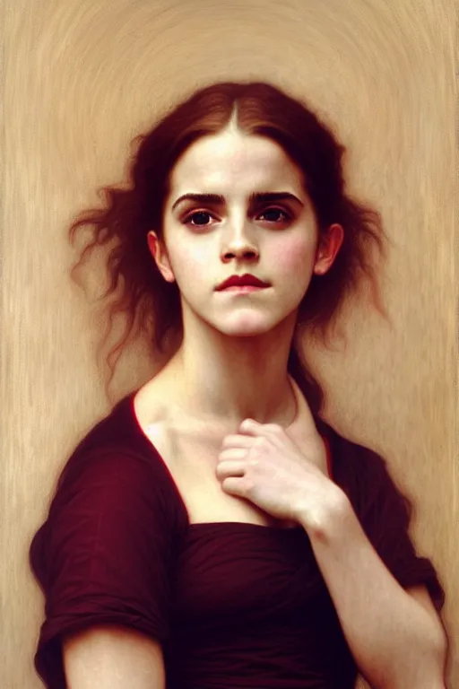 Prompt: emma watson, painting by rossetti bouguereau, detailed art, artstation