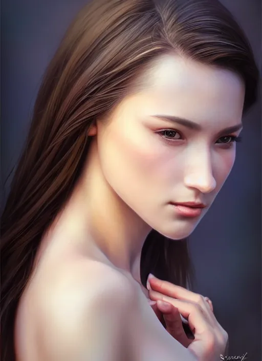 Image similar to photo of a gorgeous young woman in the style of stefan kostic, realistic, sharp focus, 8k high definition, insanely detailed, intricate, elegant, art by stanley lau and artgerm