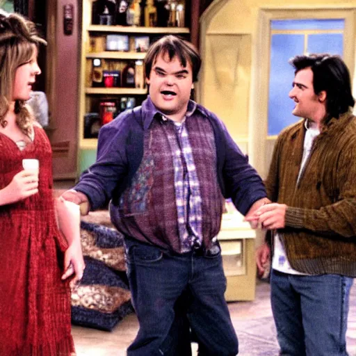 Prompt: Jack Black on an episode of Friends