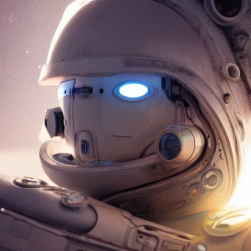 Image similar to photography portrait of a white futuristic steampunk space builder suit armor, in an colorful alien planet, ultra detail, beautiful light, high detail, 8 k, f / 2. 8, octane render