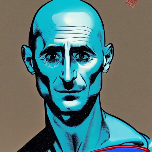 Prompt: mark strong retro minimalist portrait by jean giraud, moebius starwatcher comic, 8 k
