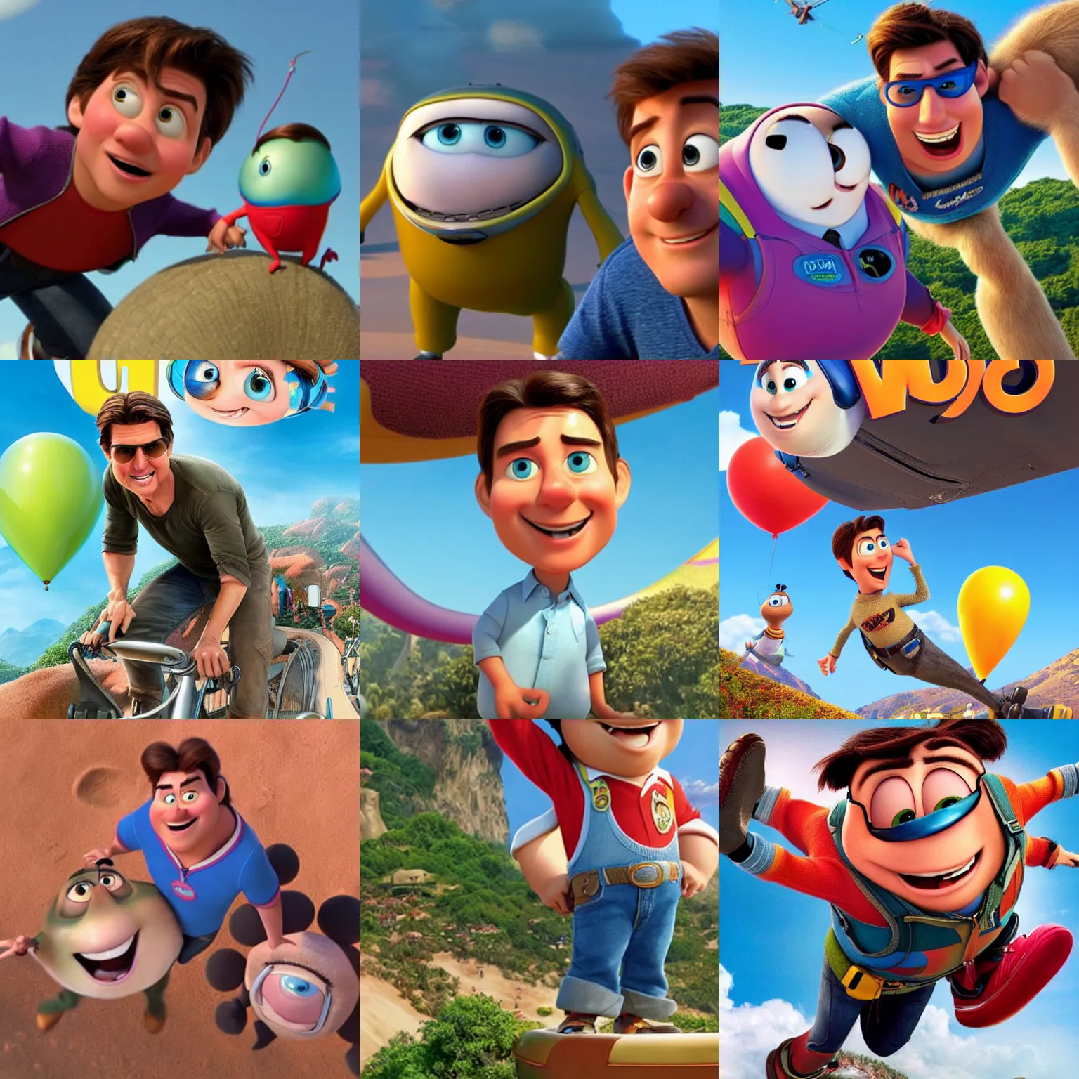 Image similar to Tom Cruise as seen in Disney Pixar's Up (2009) 👀