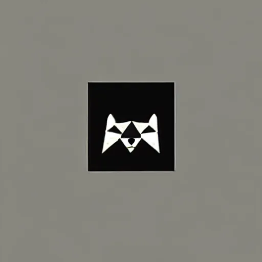 Image similar to minimal geometric dog logo by karl gerstner, monochrome, symmetrical