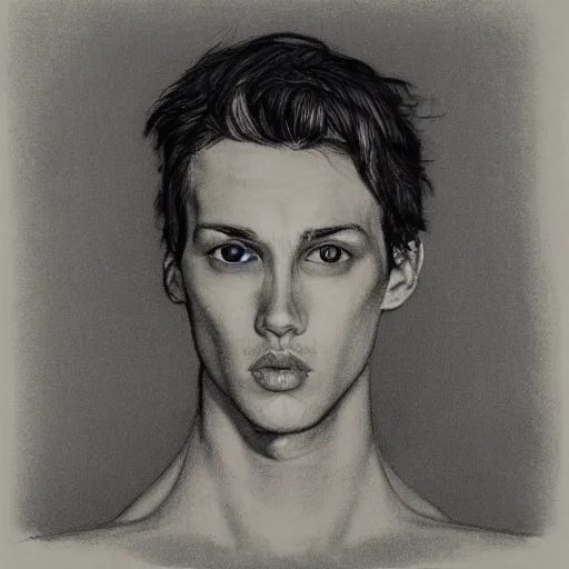 Prompt: an _ extremely _ detailed _ masterpiece _ grunge _ head _ and _ shoulders _ drawing _ of _ nicolas _ priniotakis _ in _ the _ style _ of _ richard _ avedon