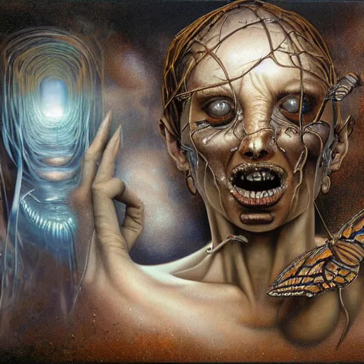 Prompt: Ghost in the machine by Tomasz Alen Kopera and hajime sorayama and salvator dali, masterpiece