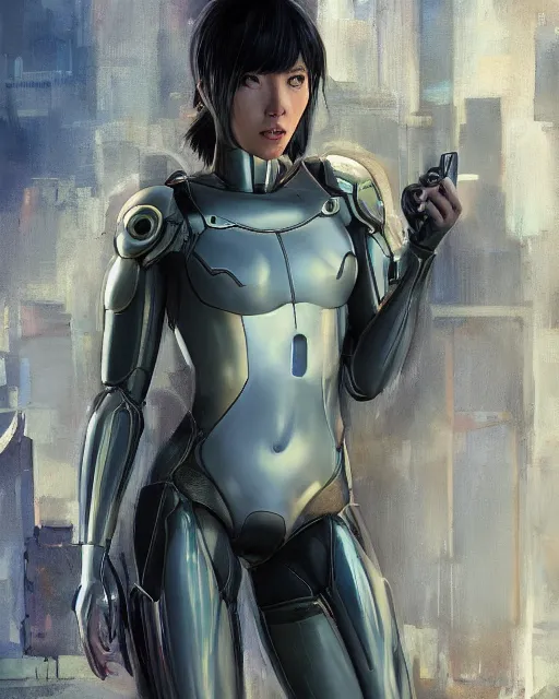 Image similar to weta disney pixar movie still portrait photo of motoko kusanagi ghost in the shell : : as cyborg woman by pixar : : by weta, wlop, ilya kuvshinov, rossdraws, artgerm, marvel, maxim cover, latex, octane render, sweaty, iridescent, bright morning, anime, liosh, mucha : :