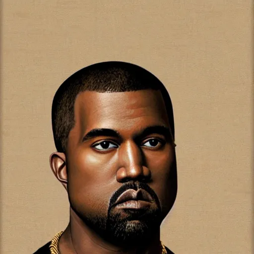 Image similar to A Renaissance portrait painting of Kanye West