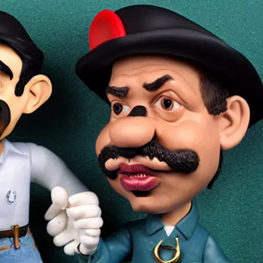 Prompt: beautifully rendered, masterpiece, caricature, claymation, luis guzman as luigi,