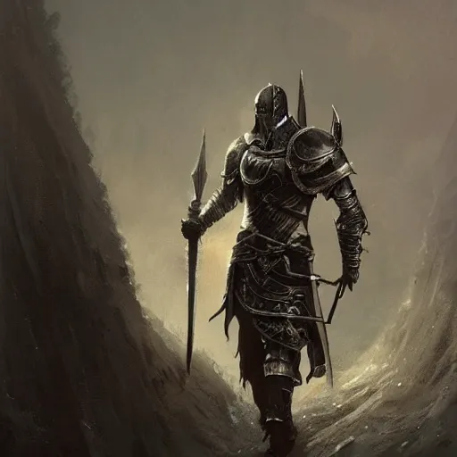 Image similar to warrior, knight, dark souls, high fantasy, high detail, dramatic light, 4 0 k, digital art, painted by seb mckinnon, painted by greg rutkowski, trending on artstation