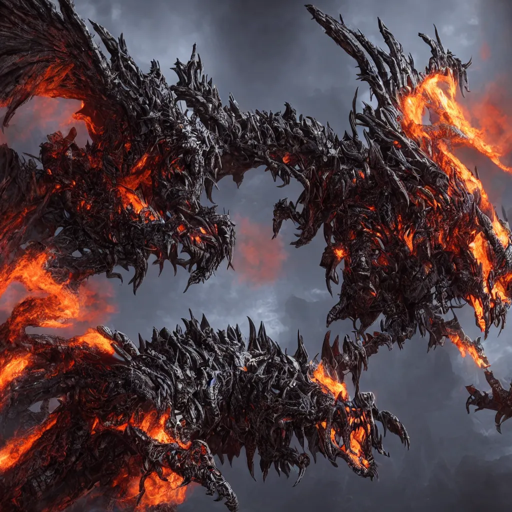 Image similar to 4 k unreal engine render of the deathwing ultra details full body full background digital art