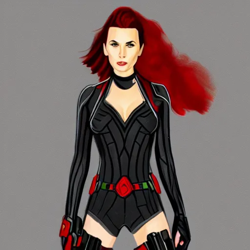 Image similar to Digital painting of Gal Gadot as Black Widow, from The Avengers (2012)