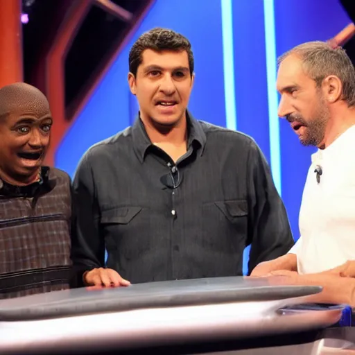 Image similar to French Race Engineer Cyril Abiteboul as a guest star on the TV show Whose Line Is It Anyway?