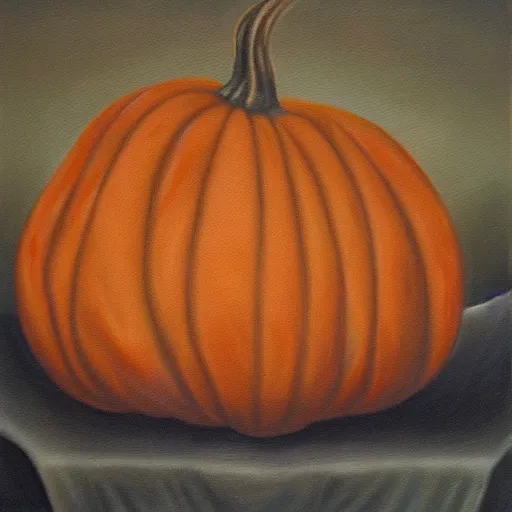 Prompt: pumpkin dream, oil on canvas, surrealism