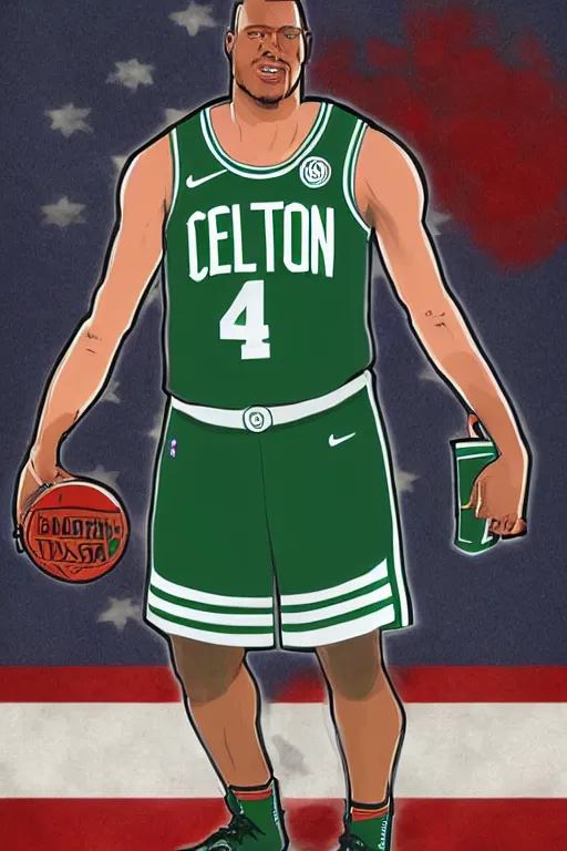 boston celtics 4 th of july uniforms, patriotic, god | Stable Diffusion ...