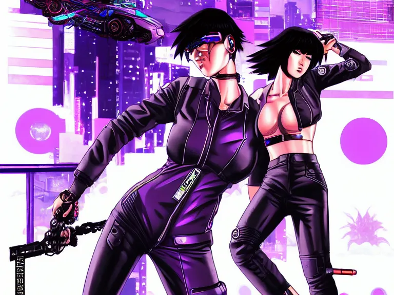 Image similar to motoko kusanagi riding a cyberpunk vehicle in a grungy cyberpunk megacity, bosozoku gang war, cyberpunk vaporwave, by phil jimenez, artgerm, sola digital arts, anti aliasing, raytracing