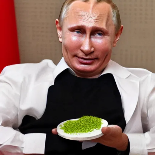 Prompt: Putin eating tajin