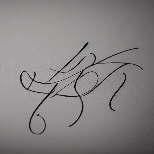 Prompt: fancy signature drawn with calligraphic pen