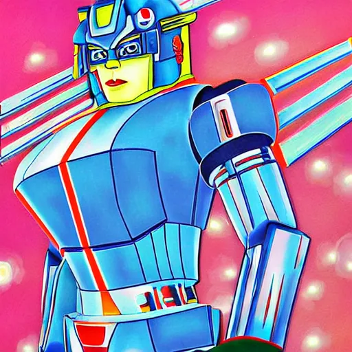 Image similar to chiho aoshima optimus prime, digital art