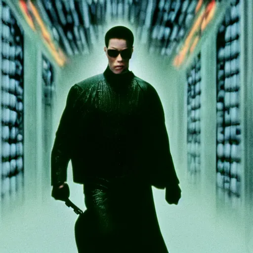 Image similar to film still of Elmo in The Matrix, full-shot, 4k