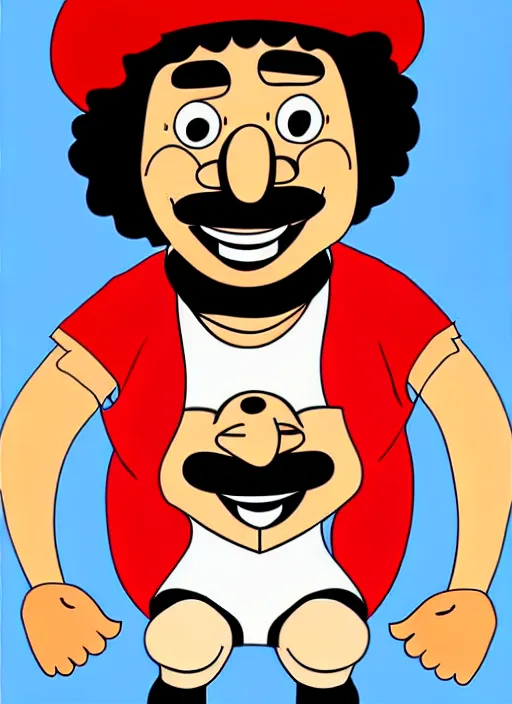 Prompt: cartoon illustration portrait seu ramon seu madruga, el chavo,