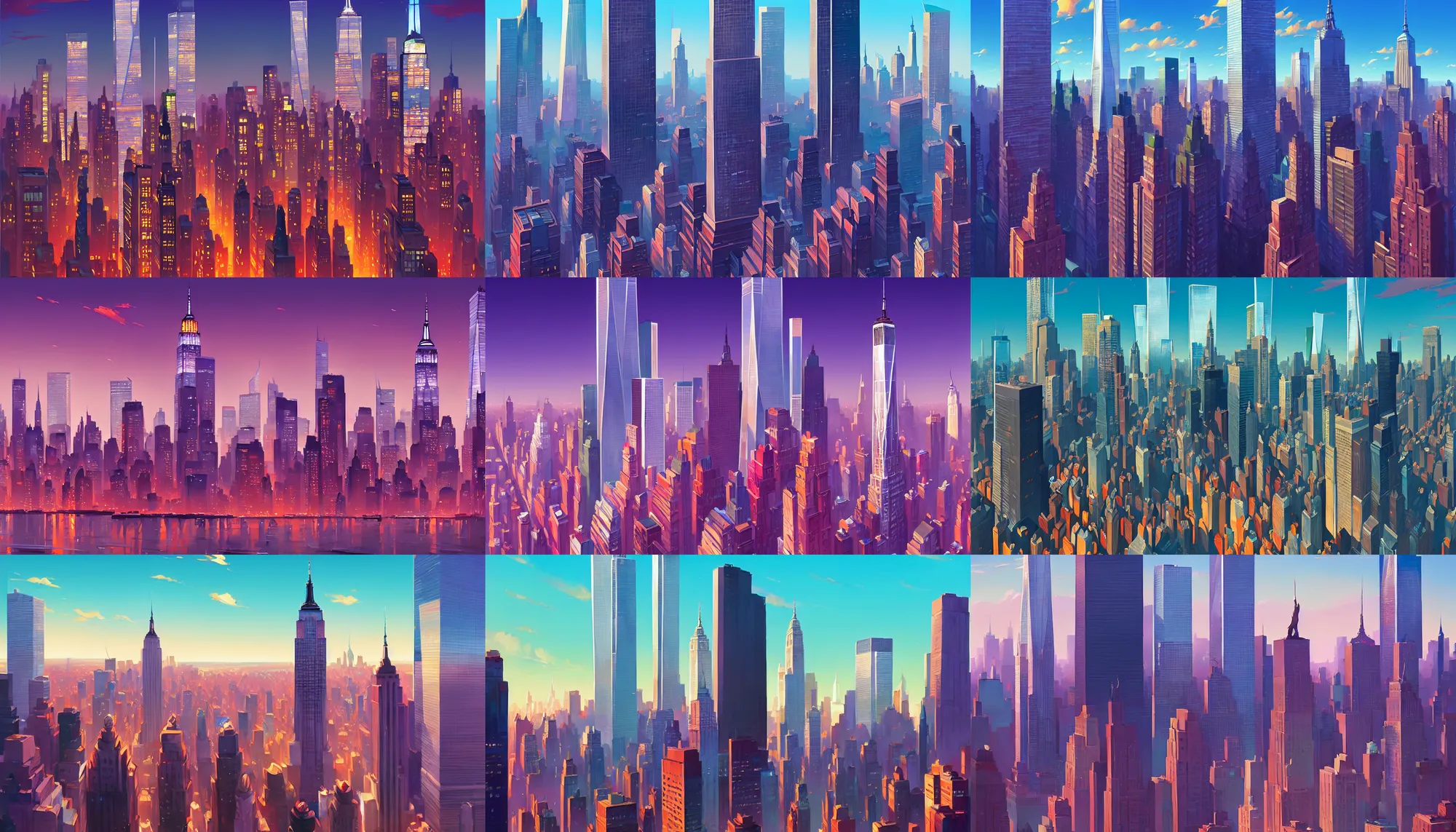 Prompt: new - york skyline, behance hd by jesper ejsing, by rhads, makoto shinkai and lois van baarle, ilya kuvshinov, rossdraws global illumination