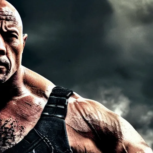 Image similar to Dwayne Johnson As bane hyper realistic 4K quality