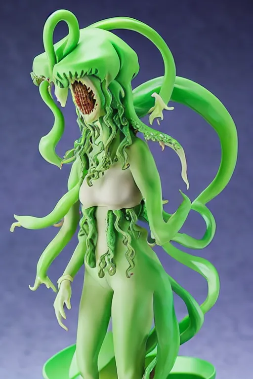 Image similar to figurine of cthulu wearing an elegant summer blouse, personification, official store photo, commercial photo, featured on amiami, lovecraftian, 8 k, 8 5 mm, beautiful composition