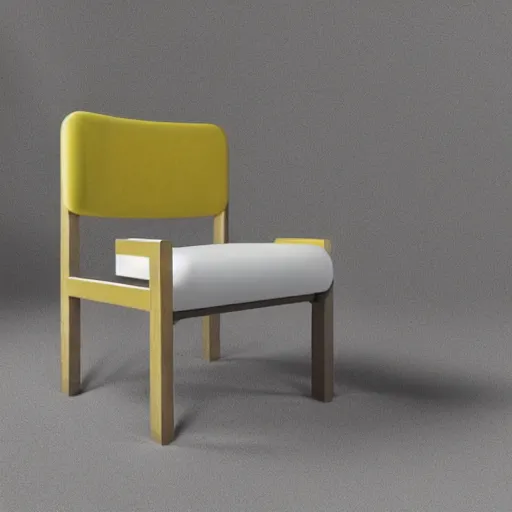 Prompt: a chair with a wooden frame and white upholstered seat, a 3 d render by ned m. seidler, trending on behance, gutai group, rendered in maya, made of insects, art deco