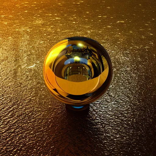 Prompt: tilt shift sphere ipercube huge light intricate reflection diffraction marble gold obsidian preraffaellite photography cut, octane, artstation render 8 k neon