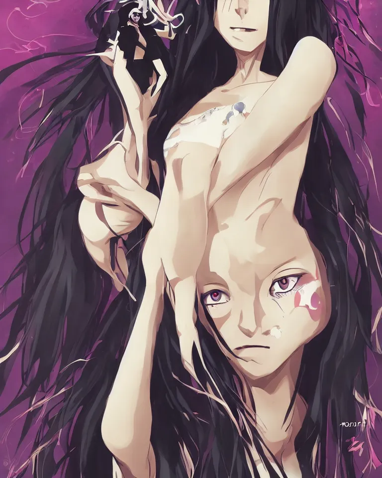 Prompt: illustration of a beautiful! female anime character resembling Zoe Saldaña & tier harribel from bleach | symmetrical, anatomically correct, expressive, dynamic pose| drawn by WLOP, drawn by ross tran, drawn by hikari shimoda
