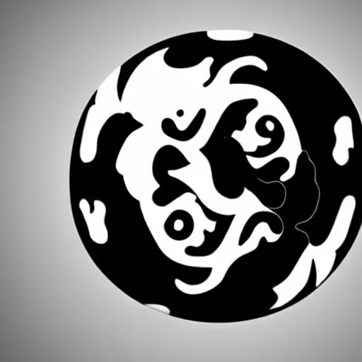 Image similar to white ape, black horse, yin Yang