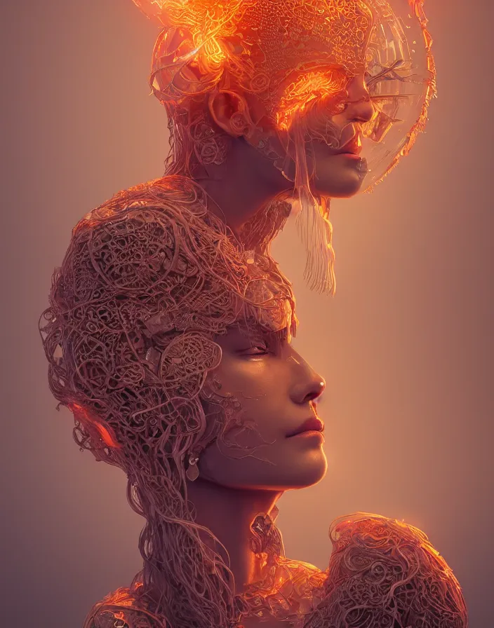 Image similar to goddess portrait. jellyfish phoenix head. intricate artwork by Tooth Wu and wlop and beeple. octane render, trending on artstation, greg rutkowski very coherent symmetrical artwork. cinematic, hyper realism, high detail, octane render, 8k