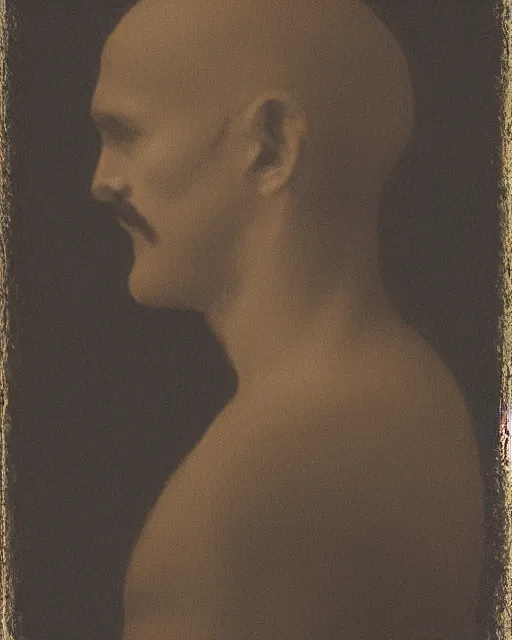 Image similar to a man's face in profile, made of hair, in the style of the dutch masters and gregory crewdson, dark and moody