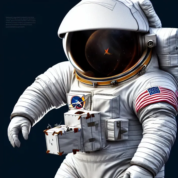 Image similar to astronaut suit in the shape of a whale, epic professional digital art, best on artstation, cgsociety, wlop, behance, pixiv, cosmic, epic, stunning, gorgeous, much detail, much wow, masterpiece by dorian cleavanger and stanley lau