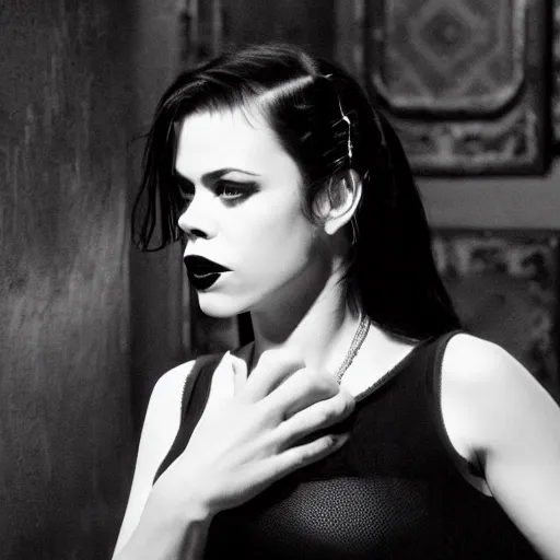 Image similar to beautiful fairuza balk in a film noir, 8 k,